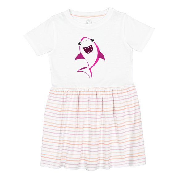 Inktastic Cute Shark, Little Shark, Pink Shark, Sea Animal Girls Toddler Dress