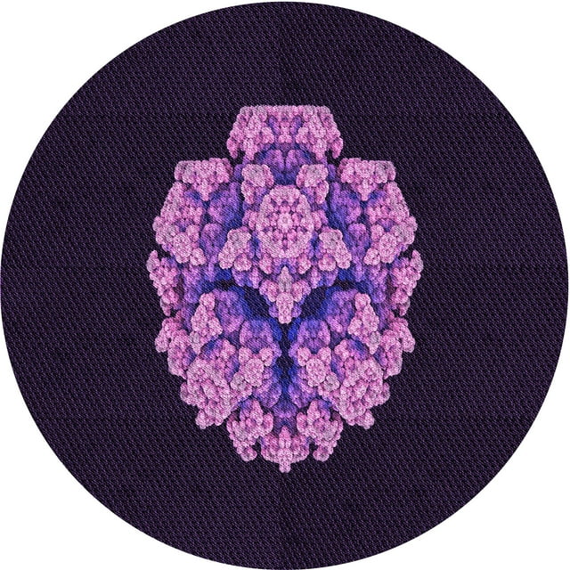 Ahgly Company Tapis Rond Lavable en Machine Intérieur Transitionnel Violet Profond, 8 Pieds Rond