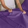thumbnail image 6 of CGK Linens 3-Piece Ultra Soft & Comfy Hotel Luxury Sheet Set - Twin Size Cooling Bed Sheet Fits 8"-16" Mattresses, Purple, 6 of 7