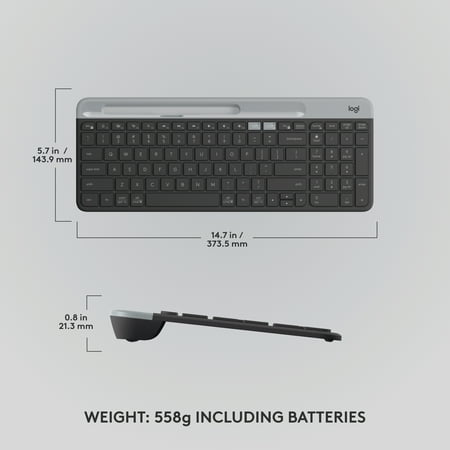 Logitech - K580 Multi-Device Chrome OS Edition Full-size Wireless Membrane Keyboard - Graphite