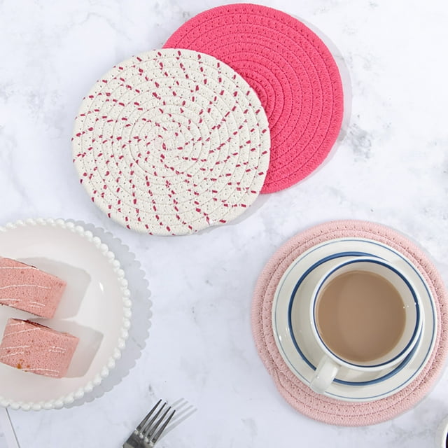 Cqxid Placemat Under $10 3PCS Place Mat Thickened Tray Mat Insulation Kit Kettle Mat Bowl Mat Insulation Round Mat Kitchen Restaurant And Bar