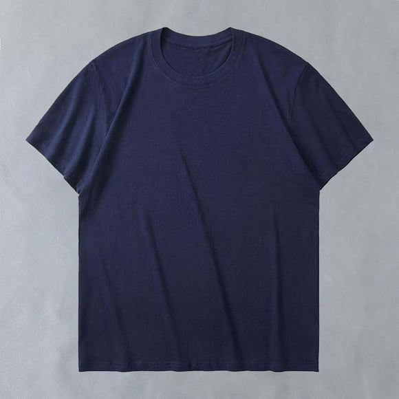 Deals of The Day Clearance! Men's Solid Color Fashion Casual Ventilated Round Neck Exercise Short Sleeve Top, Breathable Shirt for Gym, Running, or Sports Training Sales Today Clearance!