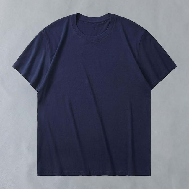 asjyhkr T-Shirts pour Hommes Coton Été 2025 Col Rond Manches Courtes Hauts Coupe Ample Confortables T-Shirts Unis