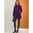 thumbnail image 2 of INSPIRE CHIC Manteau d'Hiver pour Femme à Col Rabattu, Boutonnage Simple, avec Poches, 2 of 6