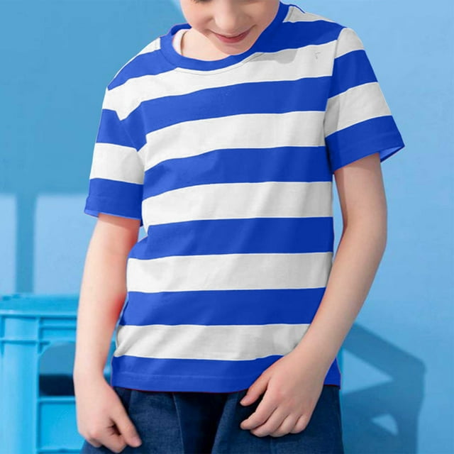 T-shirts pour Filles à Rayures, Hauts à Manches Courtes pour Filles, Col Rond, Vêtements d'Été pour Fille, 4-5 Ans, Vêtements pour Filles, Mode pour Filles