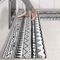 thumbnail image 2 of Kitchen Rugs Sets Of 2,Black Geometric Striped Pattern Anti Fatigue Kitchen Mat Rugs Non Slip Washable,Decorative Kitchen Floor Mats for Kitchen,Sink,Laundry,17"X47", 2 of 5