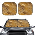 thumbnail image 2 of Multi-Size 2pce Car Front Glass Visor Collapsible Sunscreen No Odor Comfortable For Most Cars Suv Trucks Sandybrown Marble_3, 2 of 7
