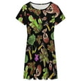thumbnail image 3 of Carnivorous Plants Black Background Women's Dress Short Sleeve Summer Sundress Summer Women Clothes, 3 of 7