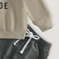 thumbnail image 4 of Xudanell Boy Baby Clothes Boys Winter Trousers Suit Letter Baby Cotton 9 12 18 24 Months Outfits 3-6 Month Boy Clothes Khaki 6-12 Months, 4 of 5