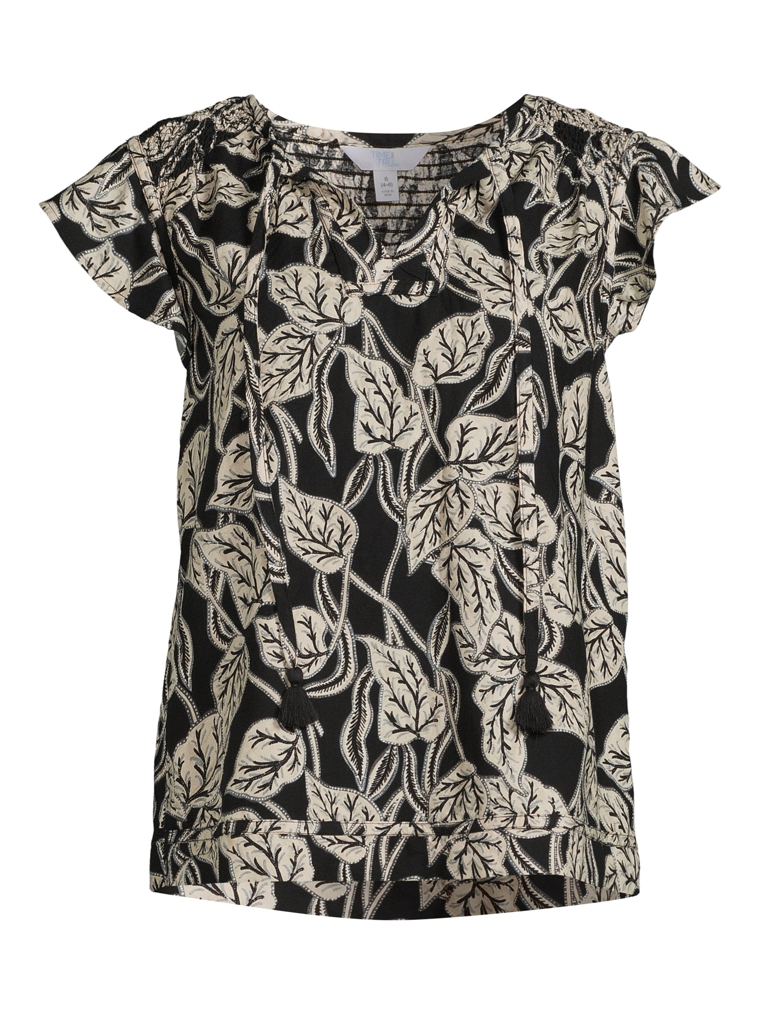 Time and Tru Women's Flutter Sleeve Top