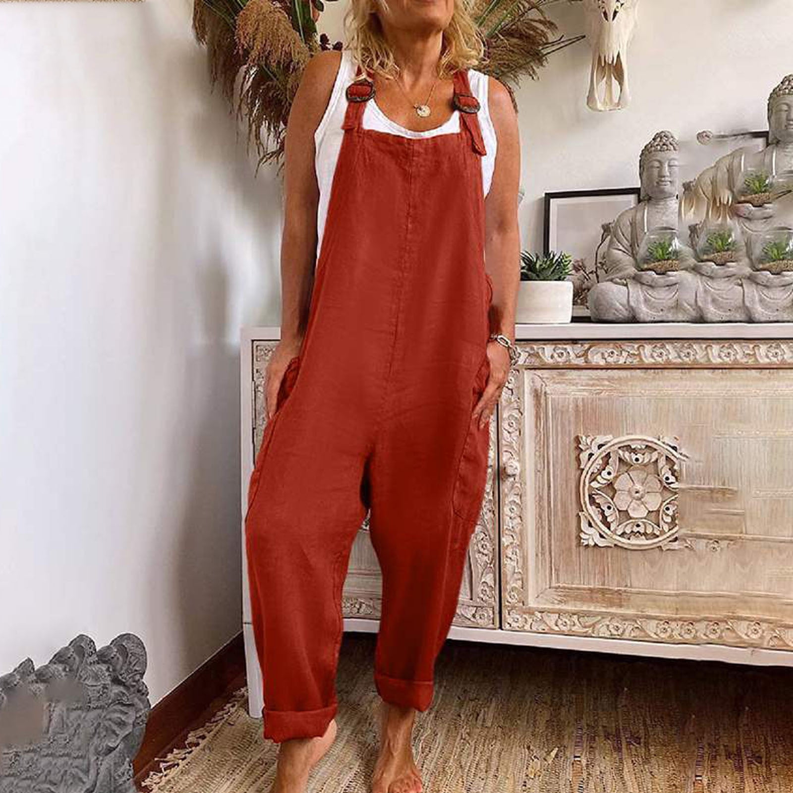 Londen Discrimineren breedte MELDVDIB Jumpsuits for Women Fashion Bib Pants Overalls Baggy Rompers  Jumpsuits with Pockets Casual Loose Bib Overall on Summer Clearance, Gifts  for Women - Walmart.com