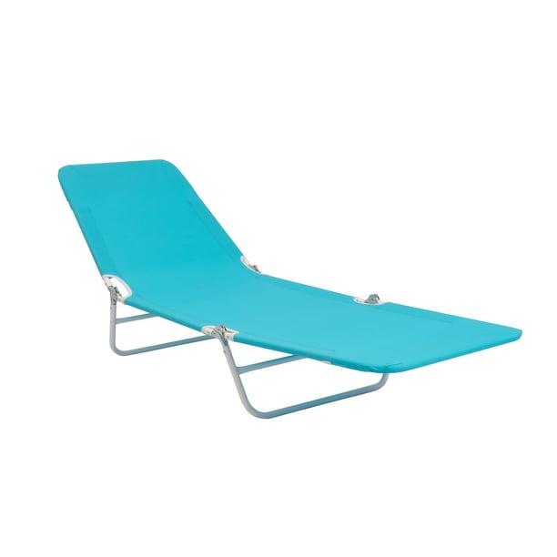Mainstays Folding Adjustable Back Fabric Beach Lounger Turquoise Blue Walmart Business Supplies