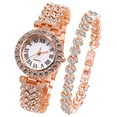 thumbnail image 2 of Watches for Women,Christmas Gifts for Women,Fashion Roman Patterned Diamond Inlaid Women's Watch Women's Watch Quartz Watch Bracelet Watch,Christmas Birthday Gifts for Women Men, 2 of 3