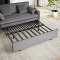 thumbnail image 7 of Oversized 66" Sleeper Sofa with Pull-Out Bed, 3-in-1 Convertible Sofa Bed with Storage Pockets for Living Room, Grey, 7 of 7