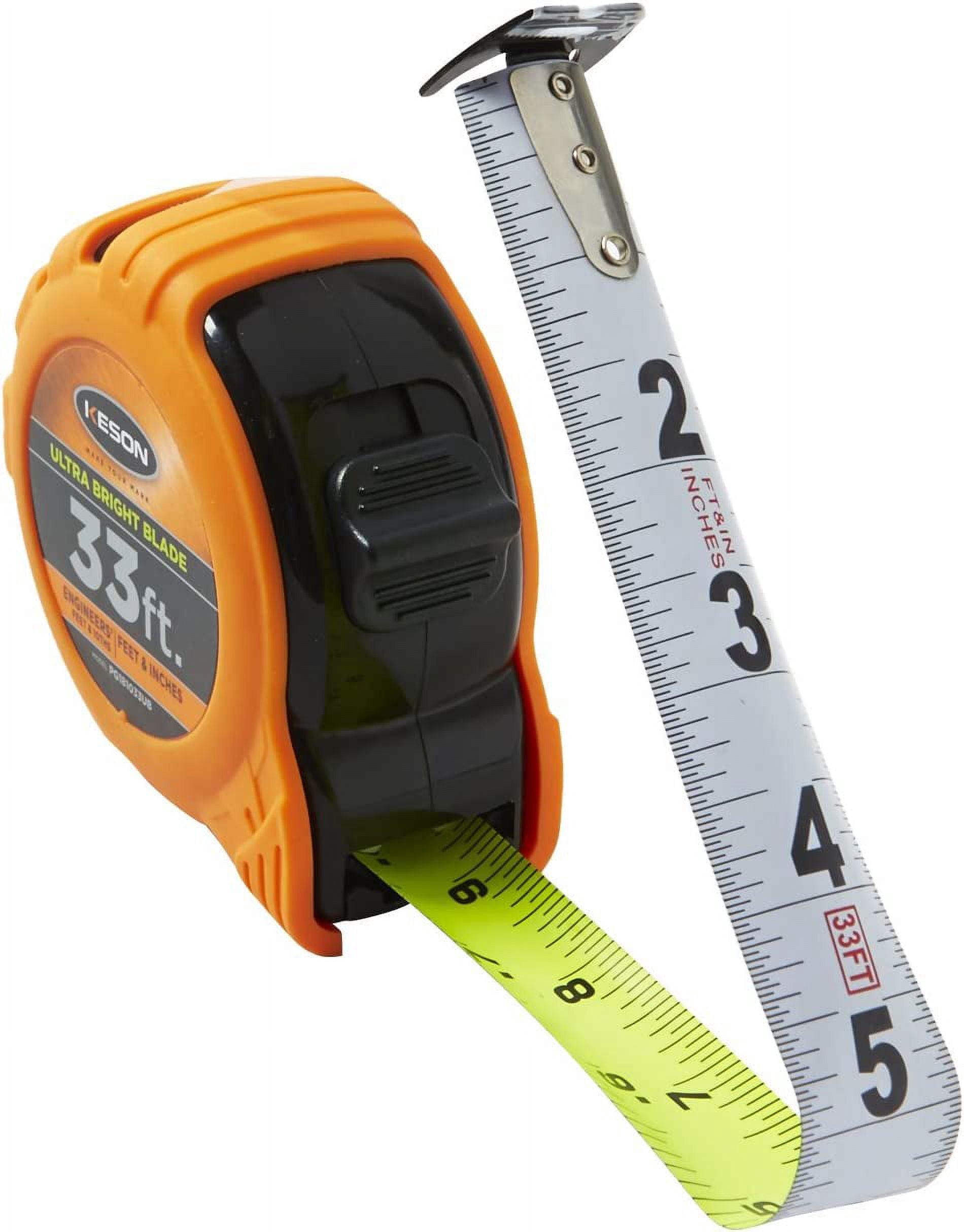 Keson 33 ft Tape Measure, 1 in Blade PG181033UB