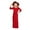Red, variant on HJYCHN Dresses for Girls Comfortable Long Sleeve Solid Loose Maxi Dress with Waist Gathers Daily Kids Dress 6-7 Years