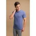 thumbnail image 3 of Men's Cottonique M17771 Latex Free Organic Cotton Crew Neck T-Shirt (Melange Blue 2XL), 3 of 5