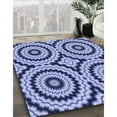 thumbnail image 3 of Ahgly Company Machine Washable Indoor Round Transitional Sapphire Blue Area Rugs, 6' Round, 3 of 7