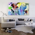 thumbnail image 2 of ARTCANVAS Blue Red Yellow Black Modern Rectangle Canvas Art Print - Size: 60" x 40" (1.50" Deep) (3-Piece), 2 of 9
