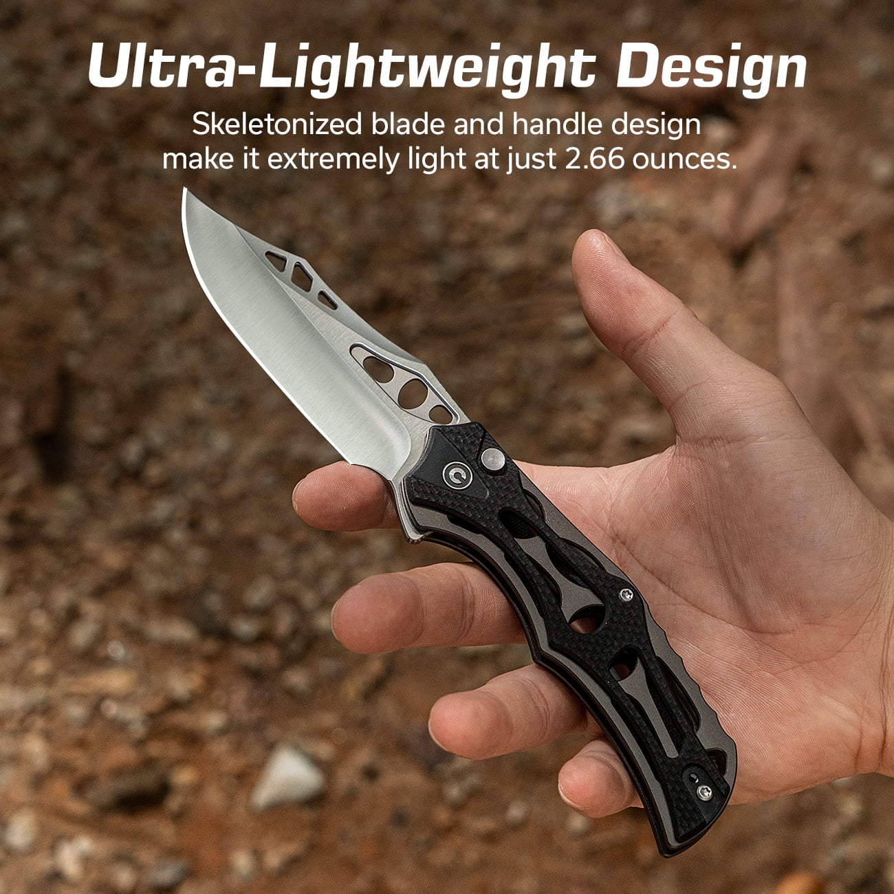 CIVIVI Biophase Pocket Folding Knife with 3.48" Nitro-V Blade, Gray Aluminum With Black Coarse G10 Handle C23083C-3