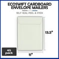 thumbnail image 2 of EcoSwift Brand Premium Self-Seal Rigid Cardboard Mailer 250GSM, 11 in. x 13.5 in., White, 45-Pack, 2 of 8