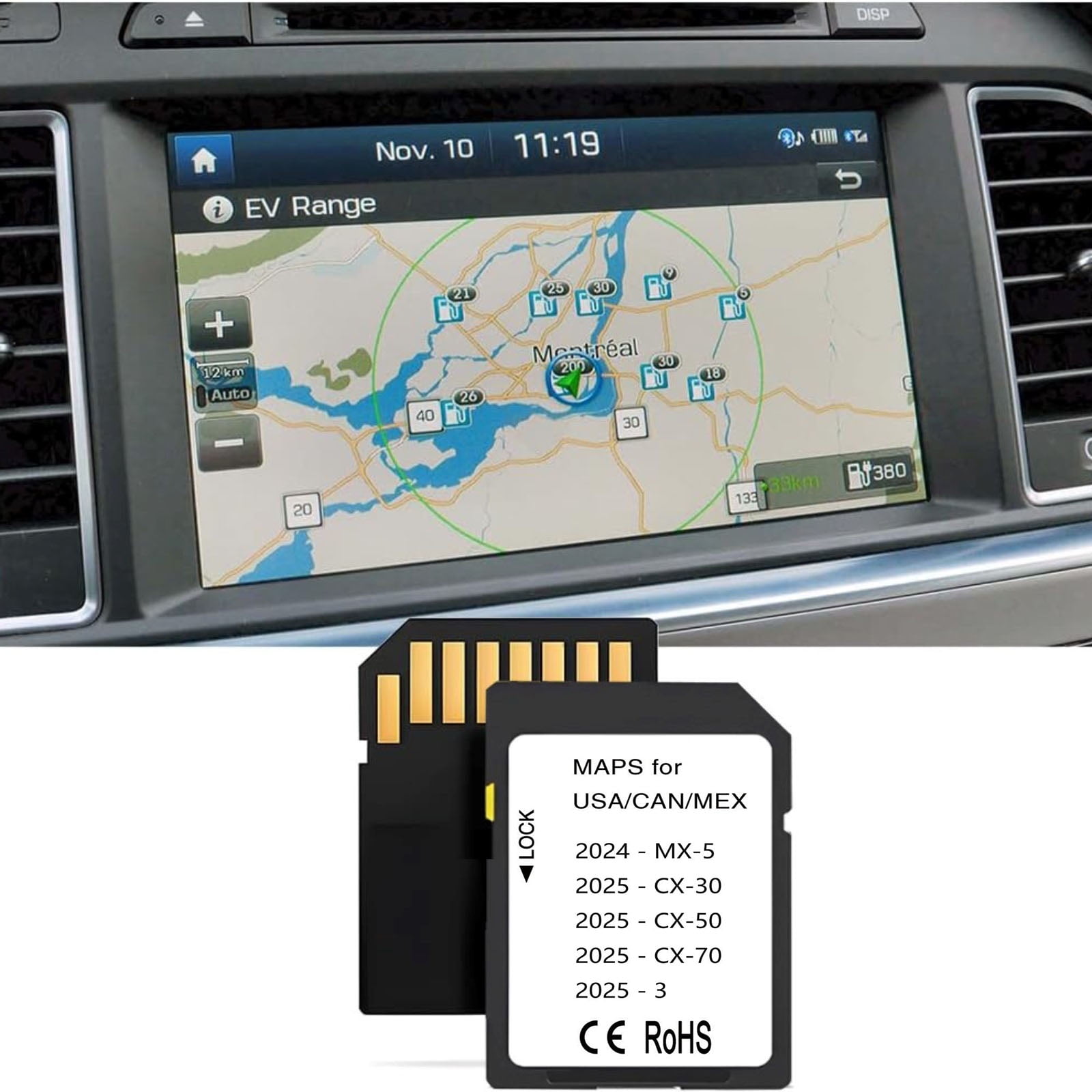2025 Latest Navigation sd Card Compatible with 2024-MX-5, 2025-CX-30, 2025-CX-50, 2025-CX-70, 2025-3