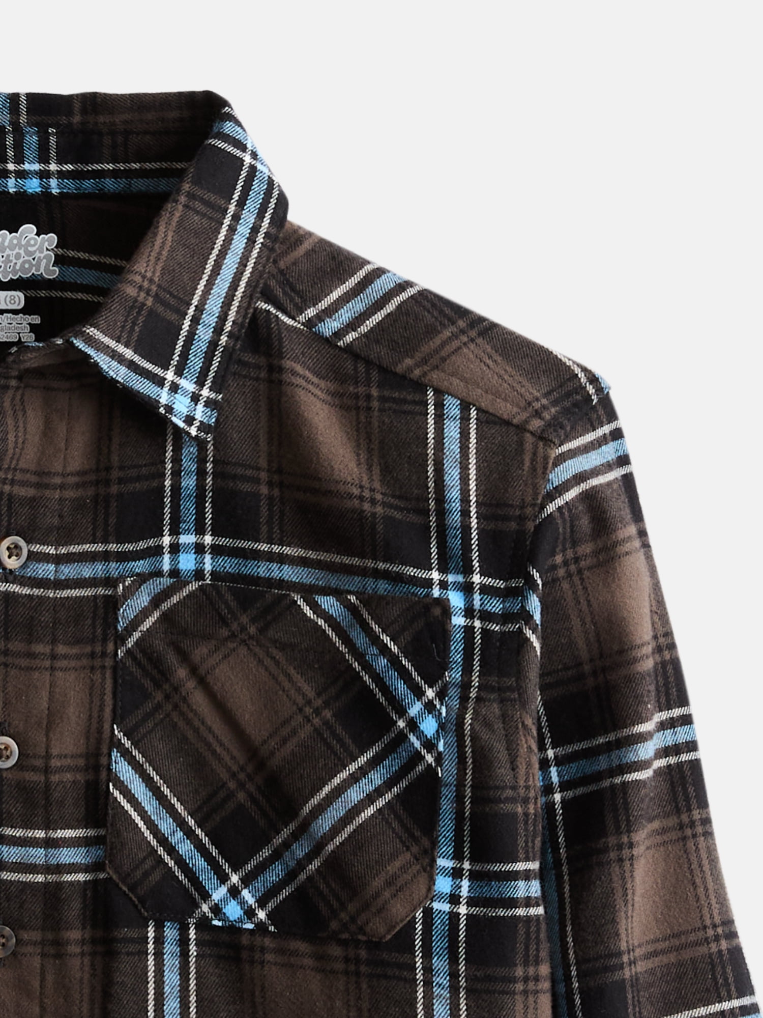Wonder Nation Boys' Flannel Shirt with Long Sleeves, Sizes 4-18 & Husky