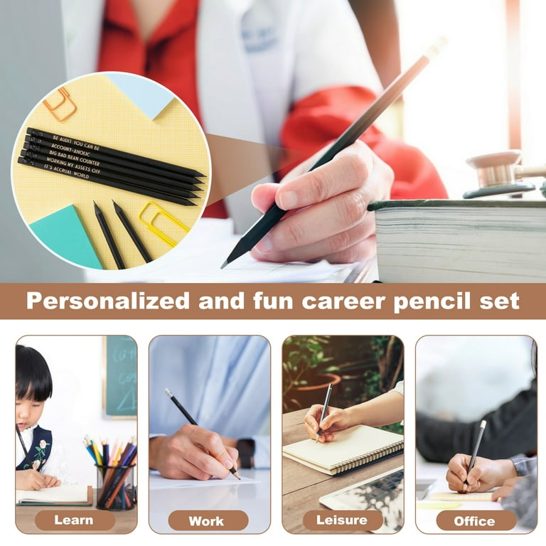 Sarkoyar 5pcs Funny Pencils Set for Architect Black Stationery with Cheeky Slogan Adult Pun HB Pencils for Students Employees, Size: 1 PC Pencil Set (