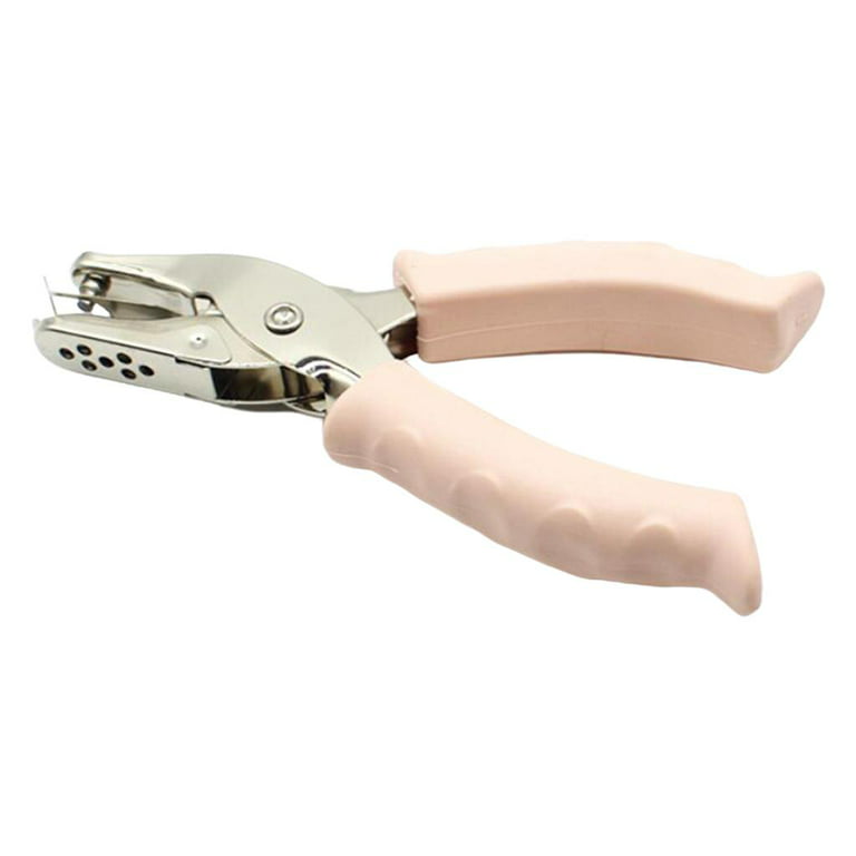 Hole Paper Punch Perforator Metal Hand Held Paper Puncher , Light Pink 3mm, Size: 14cm x 6cm