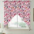 thumbnail image 2 of Spring Floral Swag Valances for Windows 2 Pack, Kitchen Window Curtains 36 Inch Length, Modern Watercolor Flowers Botanical Privacy Swag Curtains for Living Room/Bathroom with Rod Pocket 36"x36", 2 of 8