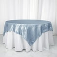 BalsaCircle 90" x 90" Dusty Blue Metallic Crinkled Taffeta Square Table ...