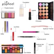 makeup set for Teens Girls Christmas, Concealer,Powder blusher,Foundation,Lipstick,Lip Gloss,Eye shadow,Eyebrow pencil,Eyeliner,Lip balm,Eyebrow Trimmer