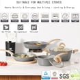 Vkoocy Grey Pots and Pans Set Non Stick, Ceramic Cookware Set NonToxic