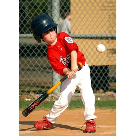 LAMINATED POSTER Boy Player Hitter Baseball Bat Little League Poster Print 24 x
