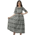 thumbnail image 1 of Moomaya Robe à Manches Courtes Imprimée Plissée Femme Grande Taille Robe Décontractée de Travail, 1 of 4
