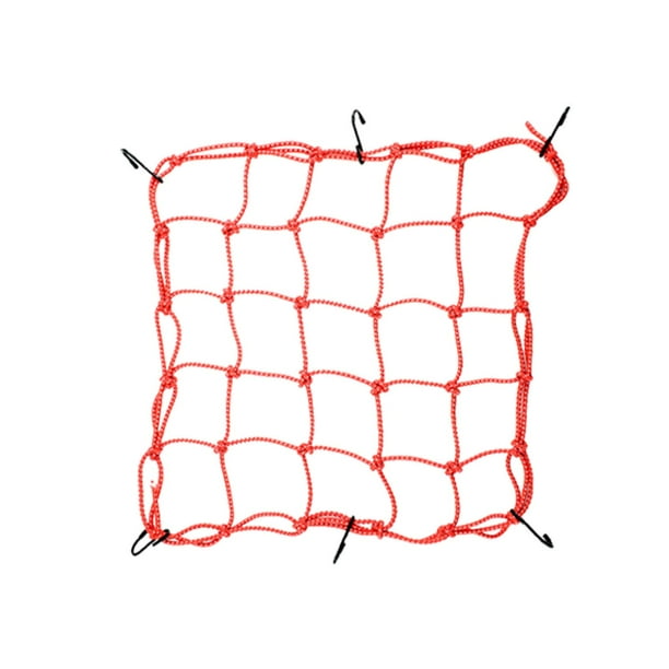 Red de carga para motocicleta, equipaje de expansión, red gruesa para ciclismo y bicicleta Rojo