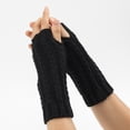 thumbnail image 2 of Vorkoi Knitted Fingerless Gloves for Women Winter Thumbhole Wrist Warmer Men Crochet Arm Warmers Hand Mittens, 2 of 5