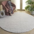 thumbnail image 2 of SAFAVIEH Rumi Barrett Striped Polyester Shag Area Rug, Ivory/Light Beige, 6'7" x 6'7" Round, 2 of 7