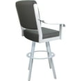 thumbnail image 2 of Leather Swivel Metal Bar Stool 30" Seat - Memphis - Gray on White, 2 of 3