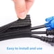 thumbnail image 3 of Funda para cables de ordenador de 3 metros, Φ12-20 mm, flexible, ajustable, organizador de cables con ranuras trenzadas para mascotas, protección de cables para cables de ordenador/TV/automóviles, 3 of 5