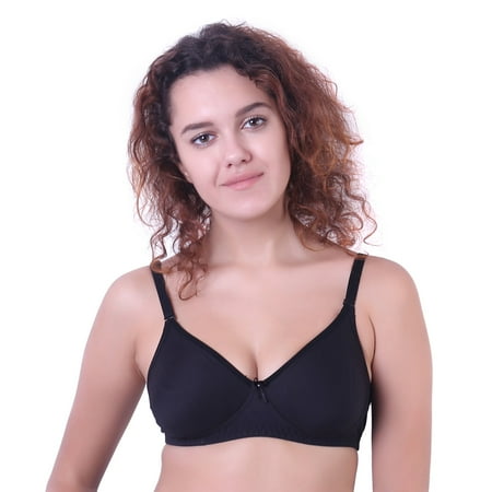 

Women s Cool Bra Light Padded Full Coverage Plus Size T-Shirt Bra Comfortable Push Lingerie B C and D Cup Bra Black