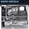 thumbnail image 2 of PIT66 Headlights HeadLamps w/Corner Signal Bumper Lamps Clear Lens Black Housing Clear Reflector Fit for 92-96 Ford F150/250/350 Bronco, 2 of 8