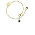 thumbnail image 1 of Delight Jewelry Silvertone Mini Translucent Black Paw Gold-tone Rose Link Chain Bracelet, 6.25"+1.75" Extender, 1 of 3