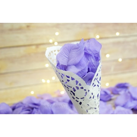 Bulls Silk - Quasimoon Lavender Silk Rose Petals Confetti for Weddings in Bulk by PaperLanternStore