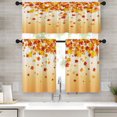 thumbnail image 1 of Fall Leaves Kitchen Window Curtains Valance and Tier Set 36 Inch, Autumn Orange Maple Leaf 3 Piece Window Treatment Tiers for Living Room Bedroom Kitchen Decor Drapes, 1 of 5