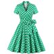 thumbnail image 1 of Vestido de Manga Corta para las Mujeres, Mid-Rise Turndown Cuello Vestido Casual, Moda Ocio Estilo de Verano, 1 of 8