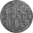 thumbnail image 2 of Addison Rugs Mayfield Washable Traditional Tribal Medallion Black Round Rug, 8' x 8', 2 of 5
