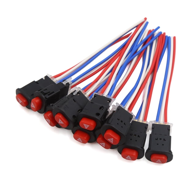 Motocicleta Universal de Doble Interruptor Intermitente de Advertencia Controlador Botón de 10 Piezas