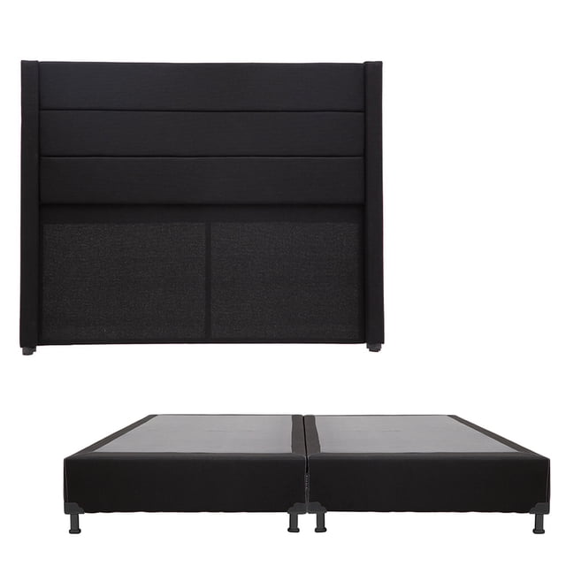Box Base Cama King Size + Cabecera Lugo Negro