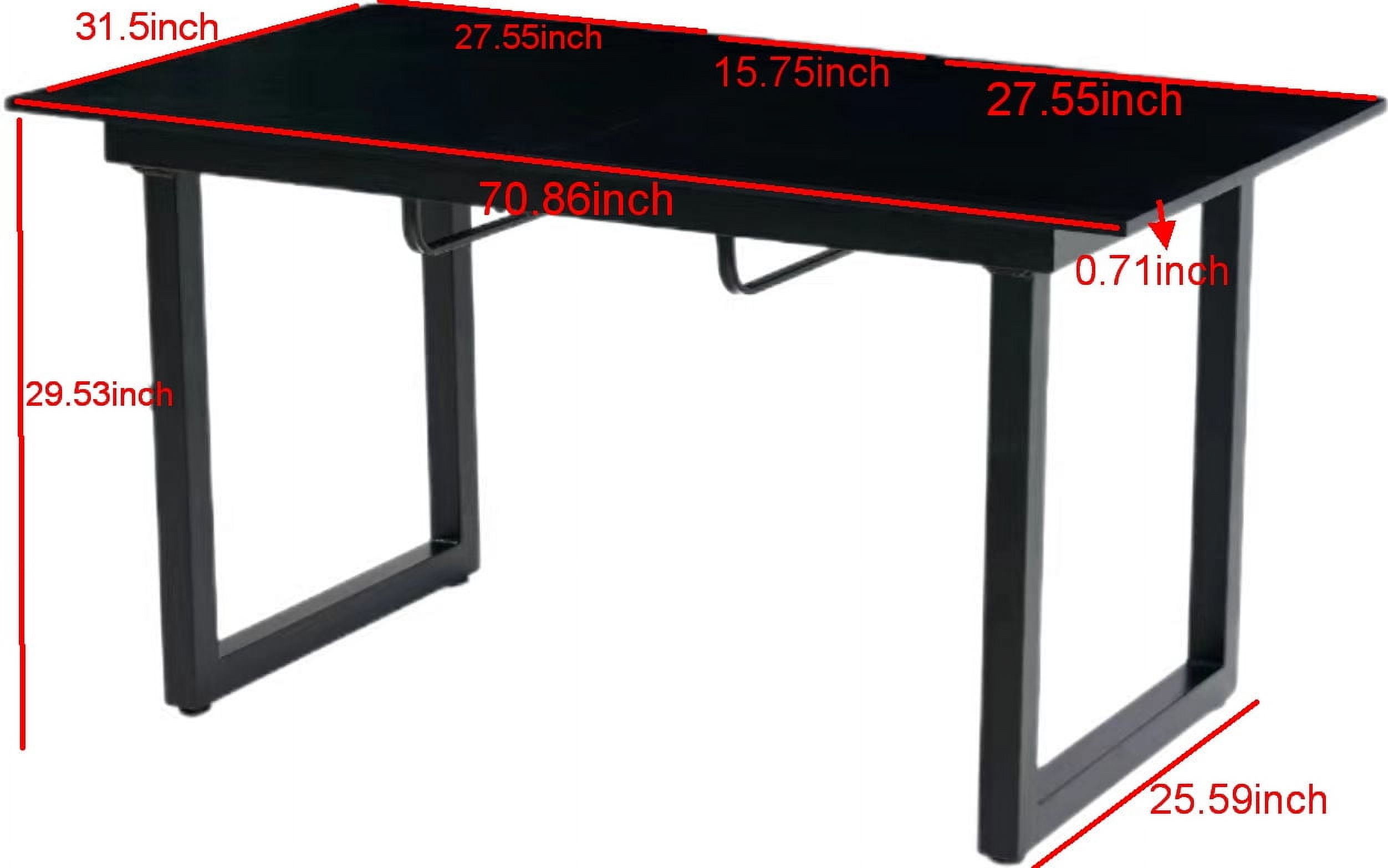 MAYEERTY Modern Square Extendable Dining Table - Black Metal Legs